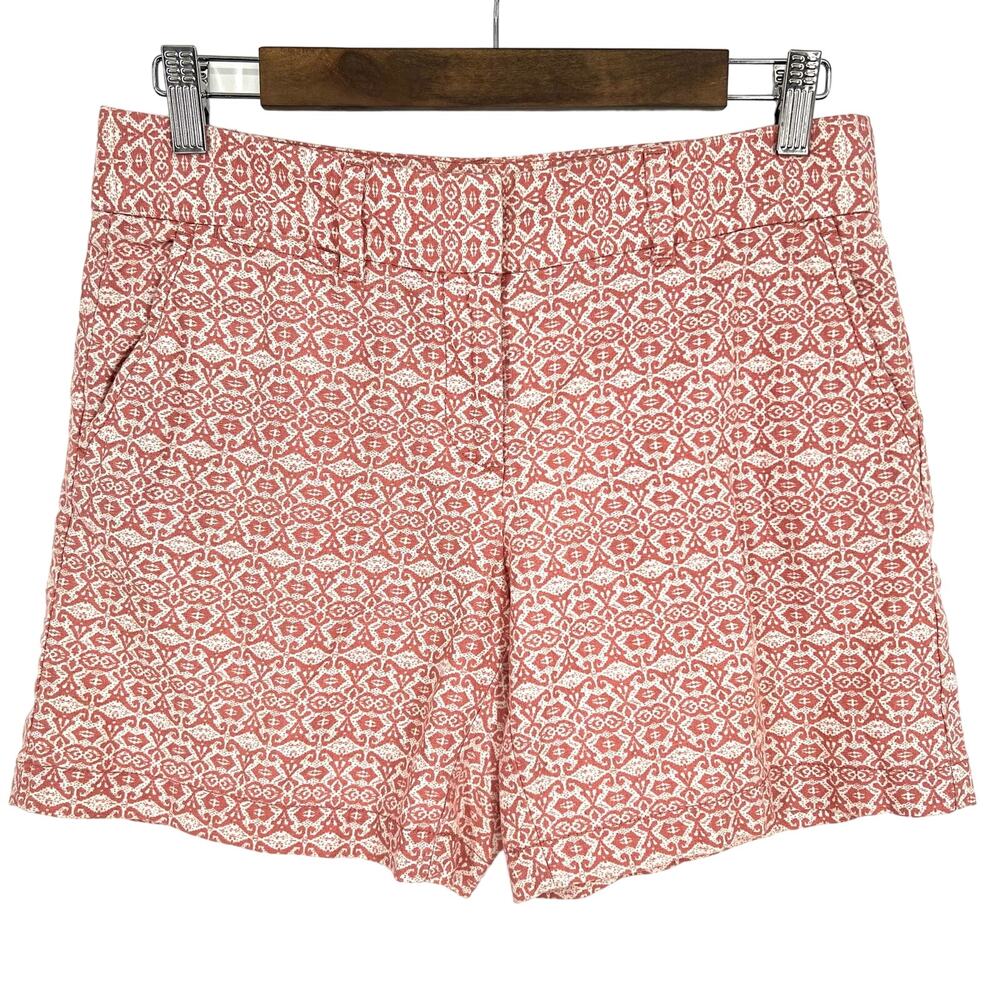 Ann Taylor LOFT Sz 2 Pink LINEN BLEND Bermuda Shorts Summer Beach Tropical Swim
